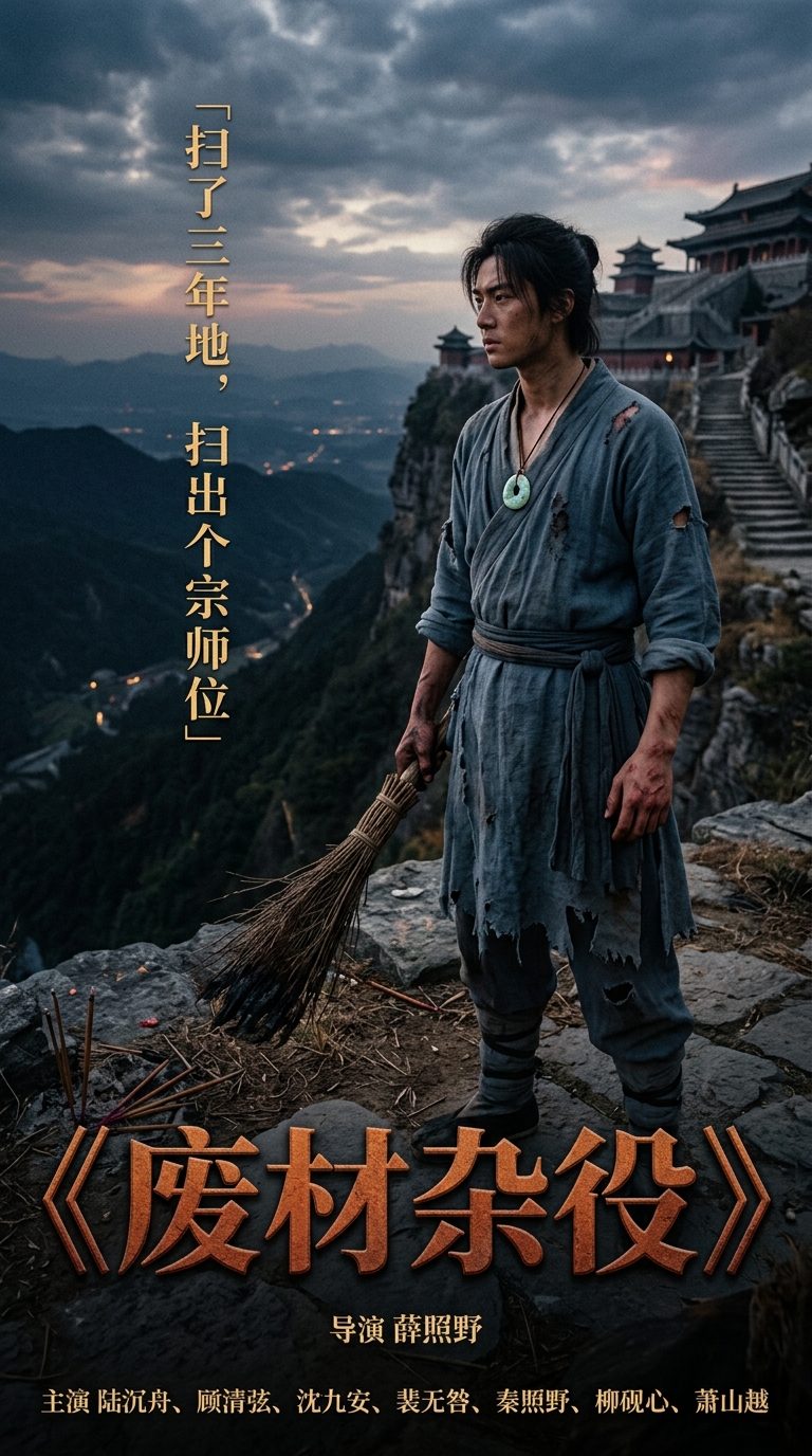 《废材杂役》竖版海报