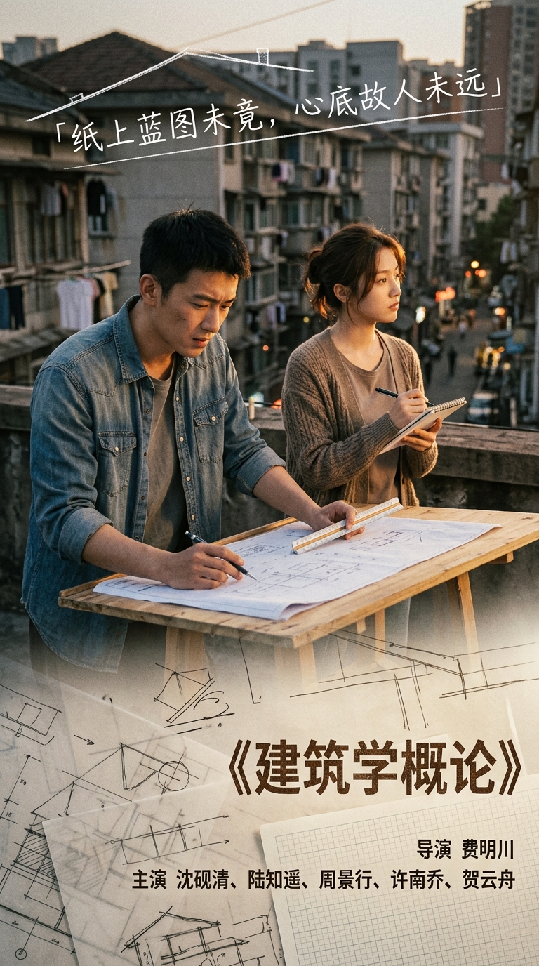 《建筑学概论》剖面草图海报