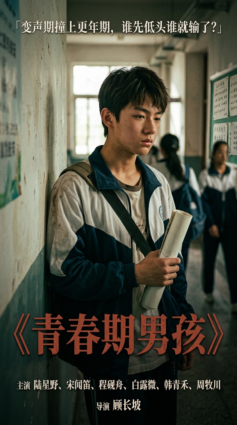 《青春期男孩》手绘侧脸海报